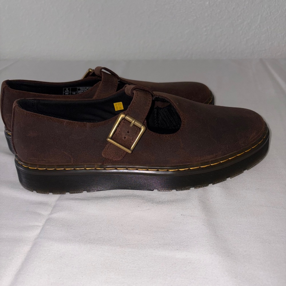 Dr. martens Zavala leather dark brown Zavala Mary Jane T bar shoes size 10 new - Picture 8 of 9